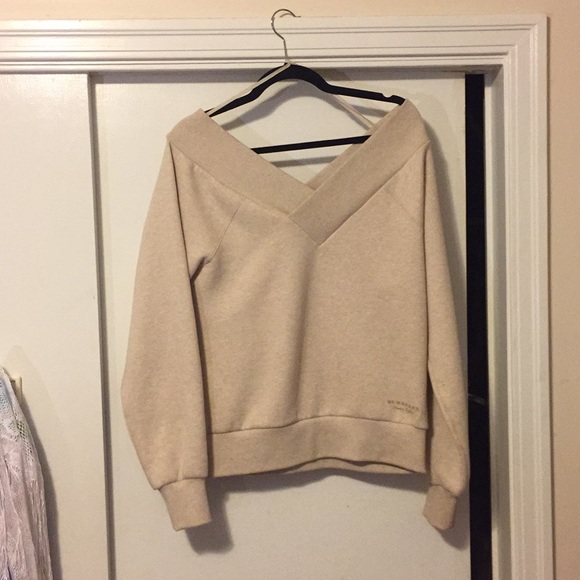 Burberry Sweaters - Beige Burberry Off the Shoulder Sweater